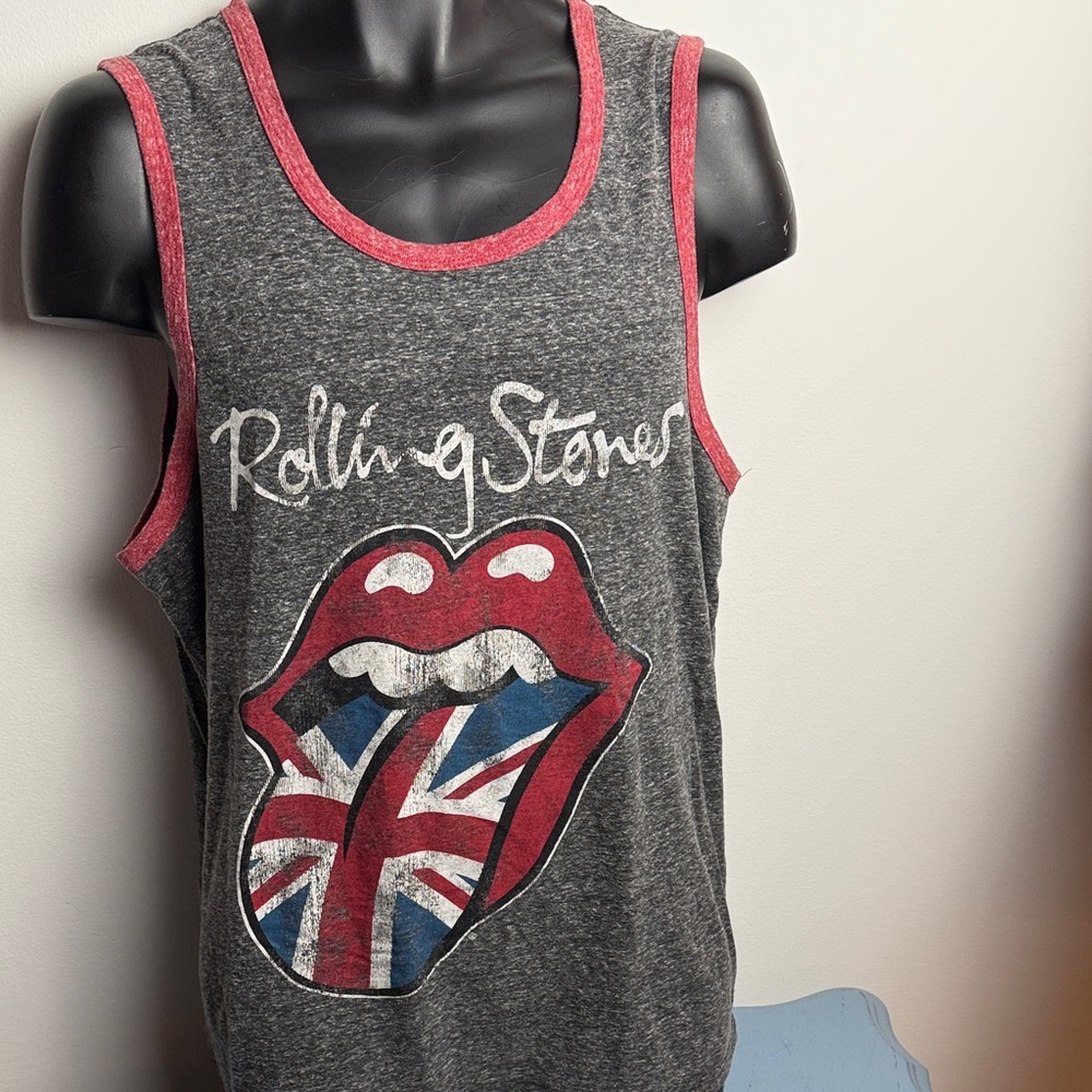 The Rolling Stones Gray and Red Tank Top